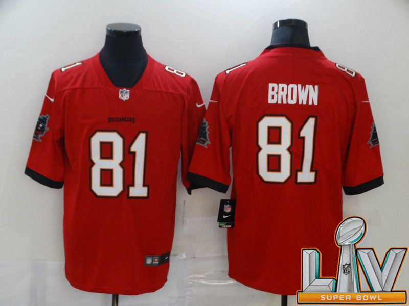 Super Bowl LV 2021 Men Tampa Bay Buccaneers #81 Brown Red Nike Vapor Untouchable Limited 2020 NFL Nike Jerseys